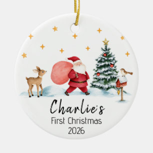 Erstes Weihnachten des Babys - Name des Weihnachts Keramik Ornament