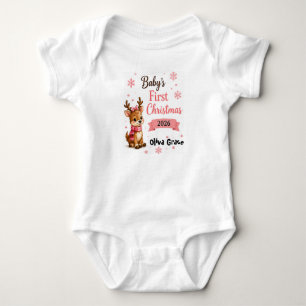 Erstes Weihnachten des Babys personalisierter Rein Baby Strampler