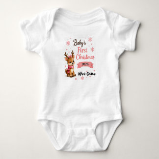 Erstes Weihnachten des Babys personalisierter Rein Baby Strampler