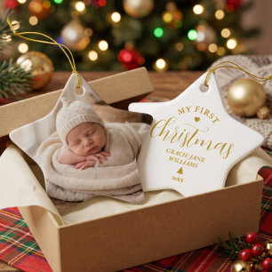 Erstes Weihnachten des Babys - personalisiertes An Keramik Ornament