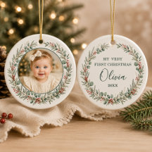 Erstes Weihnachten des Babys Personalisiertes Foto