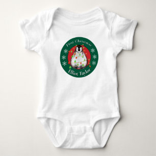 Erstes Weihnachten des Babys, süßer Pinguin person Baby Strampler