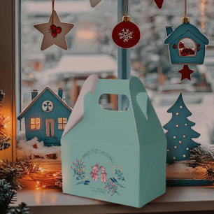 Erstes Weihnachten des Babys süßes Schwein und Bär Geschenkschachtel