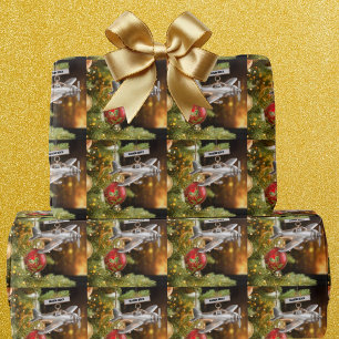 Erstes Weihnachten des Jungen Flugzeug Weihnachtsb Geschenkpapier