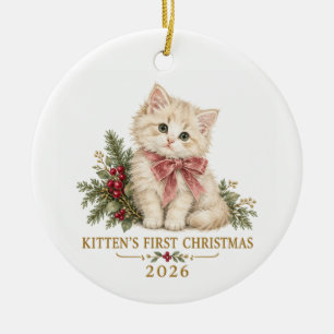Erstes Weihnachten des Kätzchens 2026 Keramik-Orna Keramik Ornament