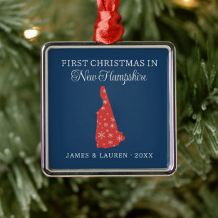 Erstes Weihnachten eines Paares in New Hampshire,  Ornament Aus Metall