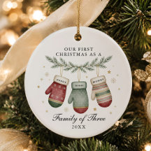 Erstes Weihnachten Familie zu Dritt Personalisiert