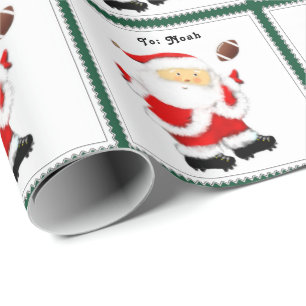 Erstes Weihnachten Football für Baby Jungen Geschenkpapier