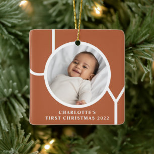 Erstes Weihnachten Foto Terrakotta für Baby Mädche Keramikornament
