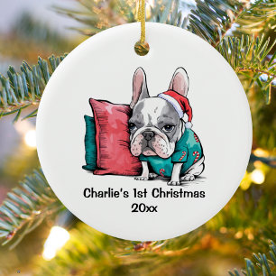 Erstes Weihnachten Französische Bulldogge Weihnach Keramik Ornament