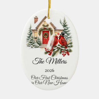 Erstes Weihnachten im neuen Zuhause - personalisie Keramik Ornament