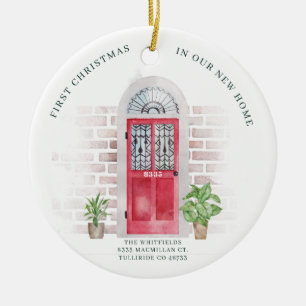 Erstes Weihnachten im neuen Zuhause Umzugsankündig Keramik Ornament