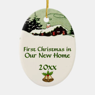 Erstes Weihnachten in der neuen Keramikornament