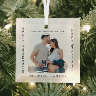 Erstes Weihnachten in Erwartung einer Schwangersch Ornament Aus Glas