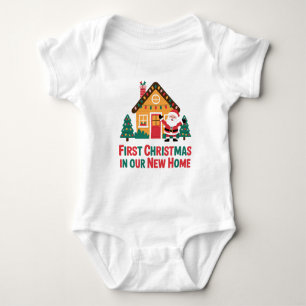 Erstes Weihnachten in unserem neuen Haus Passend Baby Strampler