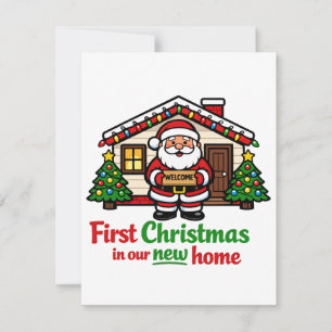 Erstes Weihnachten in unserem neuen Haus Weihnacht Mitteilungskarte