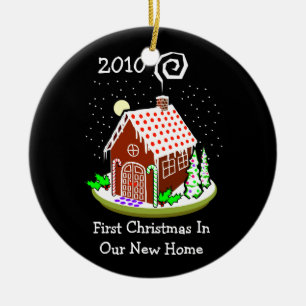 Erstes Weihnachten in unserem neuen Zuhause 2010 Keramik Ornament