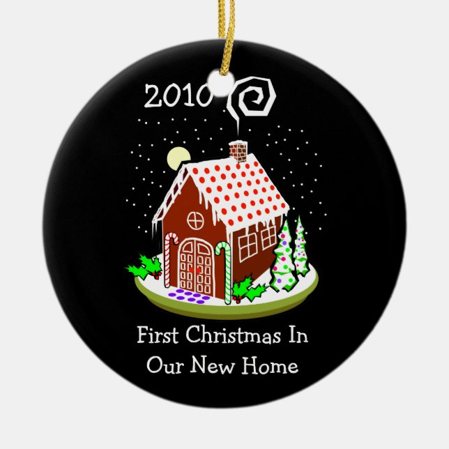 Erstes Weihnachten in unserem neuen Zuhause 2010 Keramik Ornament (Vorne)