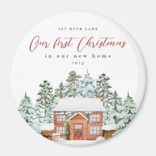Erstes Weihnachten in unserem neuen Zuhause Adress Magnet