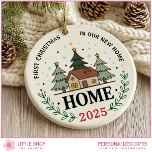 Erstes Weihnachten in unserem neuen Zuhause Anpass Keramik Ornament
