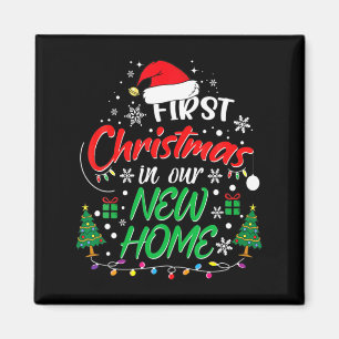Erstes Weihnachten in unserem neuen Zuhause Einzug Magnet