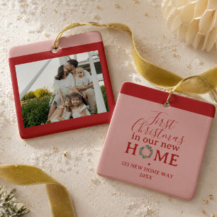 Erstes Weihnachten in unserem neuen Zuhause Famili Keramikornament