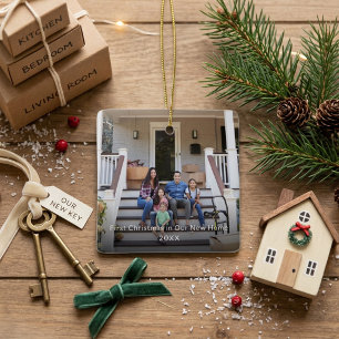 Erstes Weihnachten in unserem neuen Zuhause Famili Keramikornament