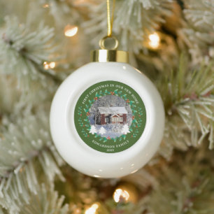 Erstes Weihnachten in unserem neuen Zuhause Hausfo Keramik Kugel-Ornament