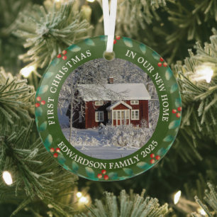 Erstes Weihnachten in unserem neuen Zuhause Hausfo Ornament Aus Glas