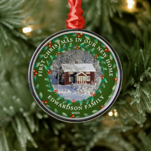 Erstes Weihnachten in unserem neuen Zuhause Hausfo Ornament Aus Metall