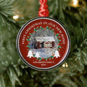 Erstes Weihnachten in unserem neuen Zuhause Hausfo Ornament Aus Metall