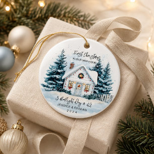 ERSTES WEIHNACHTEN IN UNSEREM NEUEN ZUHAUSE KERAMIK ORNAMENT