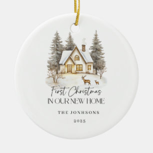 Erstes Weihnachten in unserem neuen Zuhause Winter Keramik Ornament