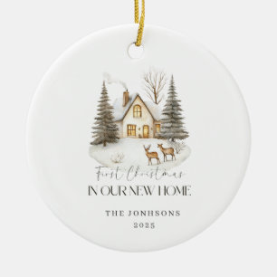 Erstes Weihnachten in unserem neuen Zuhause Winter Keramik Ornament