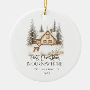 Erstes Weihnachten in unserem neuen Zuhause Winter Keramik Ornament