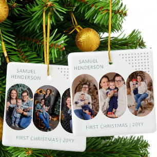 Erstes Weihnachten mit dem neuen Baby 6 Fotos in b Keramikornament