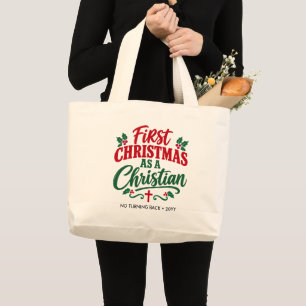 ERSTES WEIHNACHTEN Neuer christlicher Gläubiger Jumbo Stoffbeutel