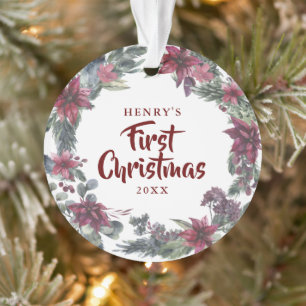 Erstes Weihnachten Neues Haustier Hund Katze Foto Ornament