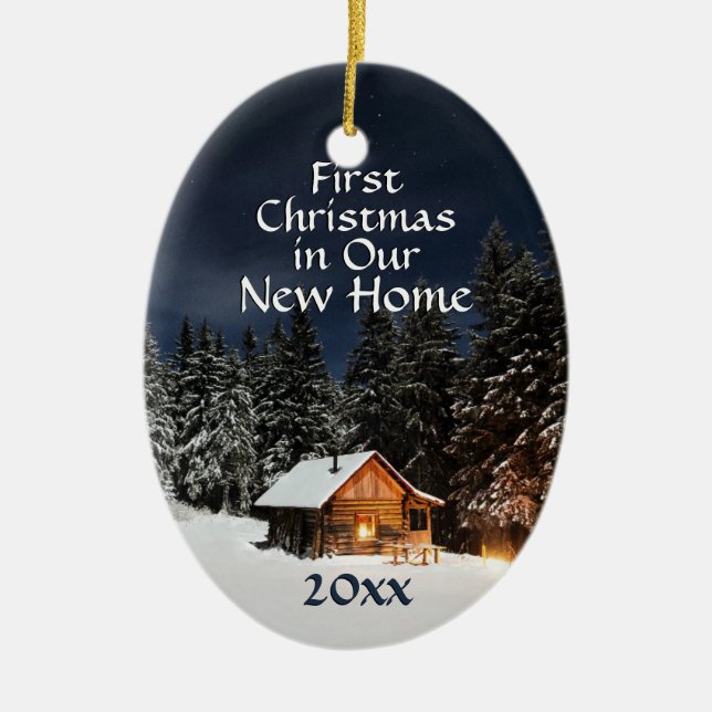 Erstes Weihnachten neues in der Keramik Ornament (Vorne)