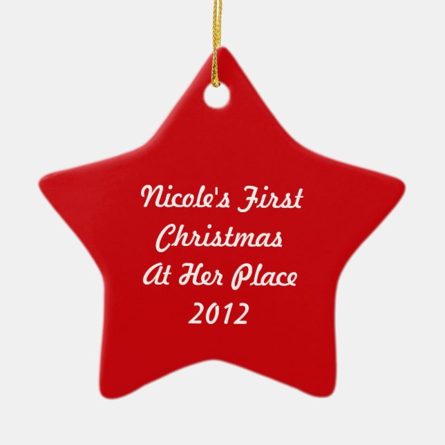 Erstes Weihnachten~ neues Zuhause 2018 Keramikornament (Vorne)