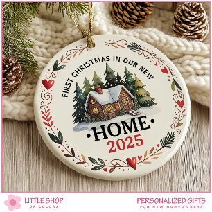 Erstes Weihnachten Neues Zuhause Anpassbares Foto Keramik Ornament