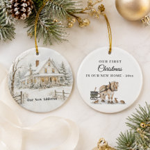 Erstes Weihnachten Neues Zuhause Winter Pferd Foto