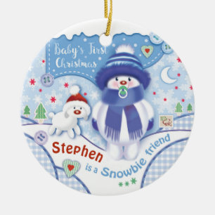 Erstes Weihnachten, niedliche Verzierung für Keramik Ornament