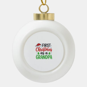 Erstes Weihnachten Opa Santa Hut Keramik Kugel-Ornament