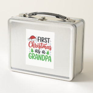 Erstes Weihnachten Opa Santa Hut Metall Brotdose