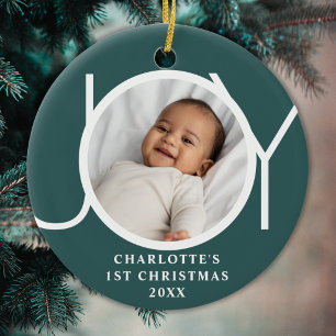 Erstes Weihnachten personalisiertes Baby-Mädchen F Keramik Ornament