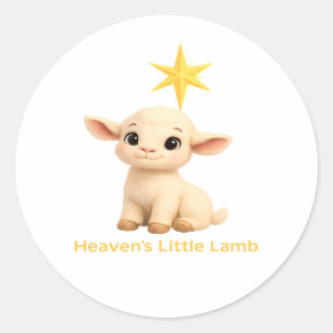 Erstes Weihnachten Religiös Himmel Kleines Lamm Runder Aufkleber