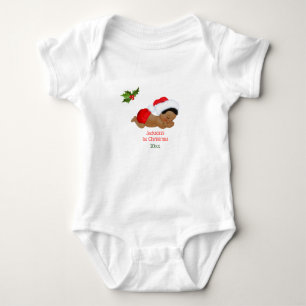 Erstes Weihnachten roter Santa-Hut für Baby Jungen Strampler