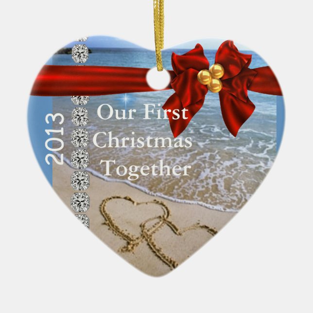 Erstes Weihnachten SETZEN VERZIERUNG ZUSAMMEN 2013 Keramik Ornament (Vorne)