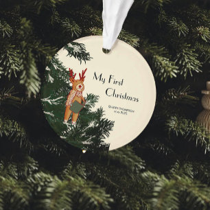 Erstes Weihnachten – Sternsinger-Rentiere am Tanne Ornament